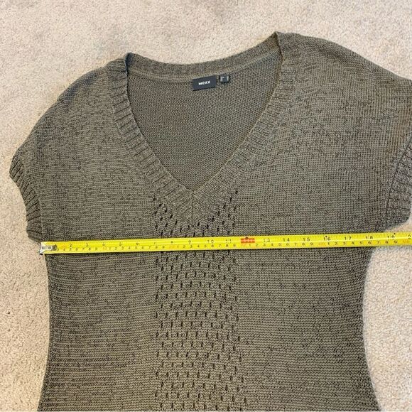 Mexx khaki short sleeve V-neck knit sweater Sz M - Picture 9 of 11